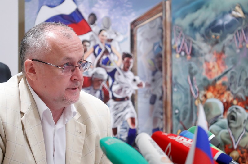 RUSADA Director General Ganus attends a news conference in Moscow