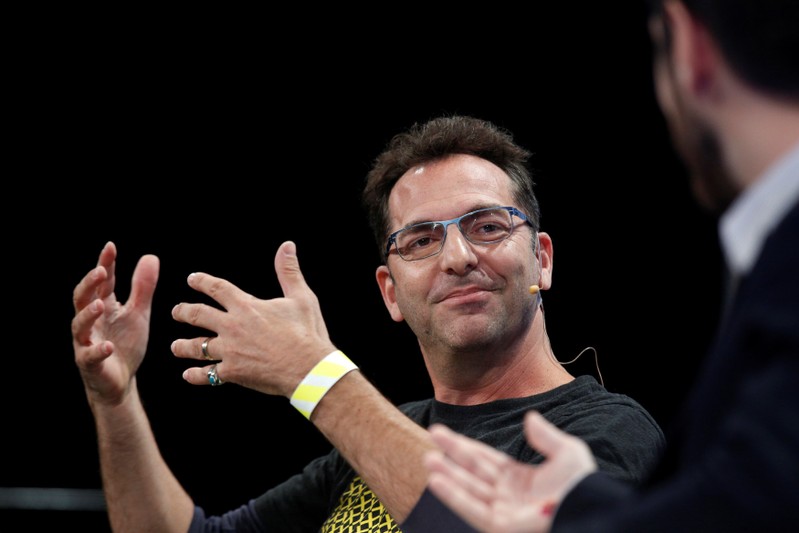 FILE PHOTO: Adi Sideman, founder and CEO of YouNow, speaks during the TechCrunch Disrupt event in Brooklyn borough of New York