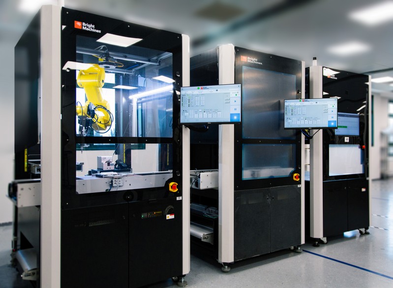 Microfactory cells designed to automate the assembly of electronics by Bright Machines Inc.