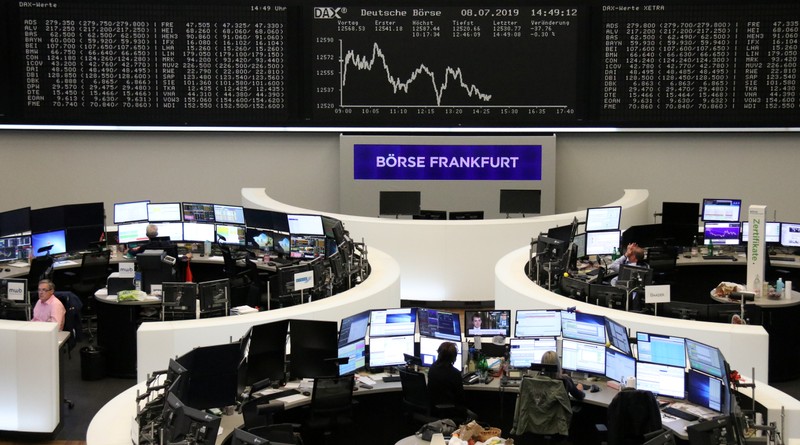 The German share price index DAX graph at the stock exchange in Frankfurt
