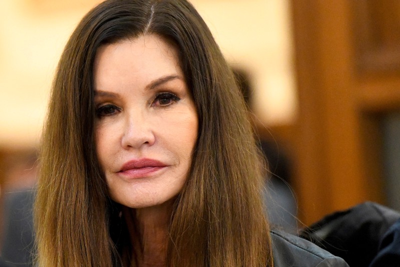 FILE PHOTO: Cosby accuser Janice Dickinson exits the courtroom for lunch on the second day of sentencing in actor and comedian Bill Cosby's sexual assault trial Norristown