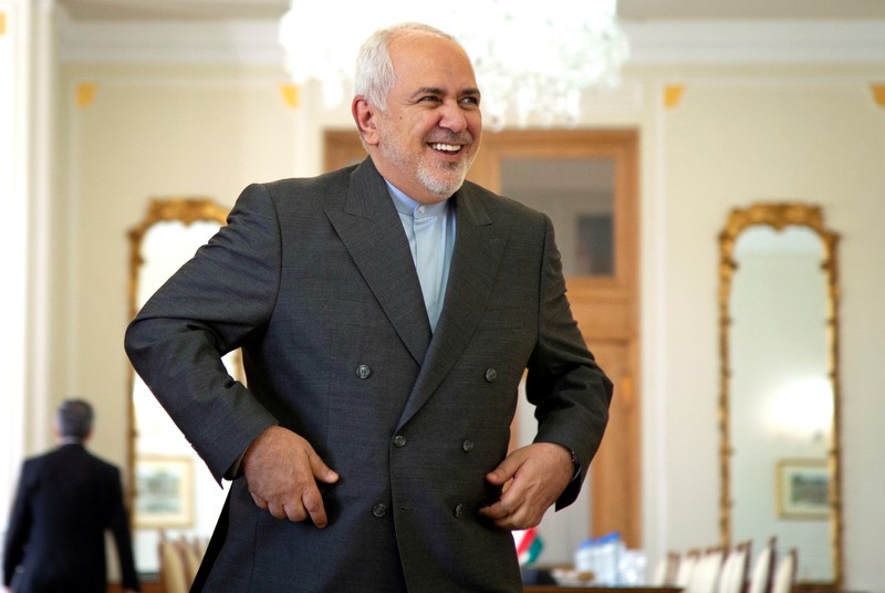Iran's Foreign Minister Mohammad Javad Zarif meets with Oman's Minister of State for Foreign Affairs Yousuf bin Alawi bin Abdullah in Tehran