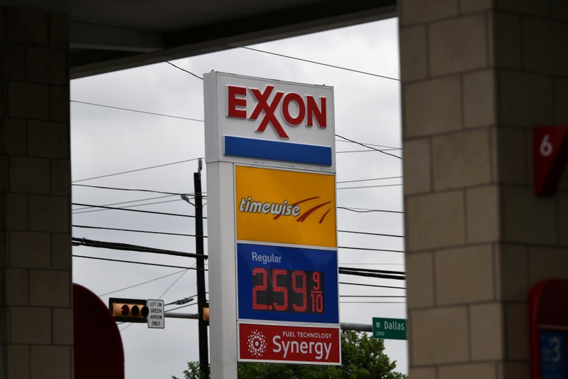 FILE PHOTO: An Exxon gas station is seen in Houston