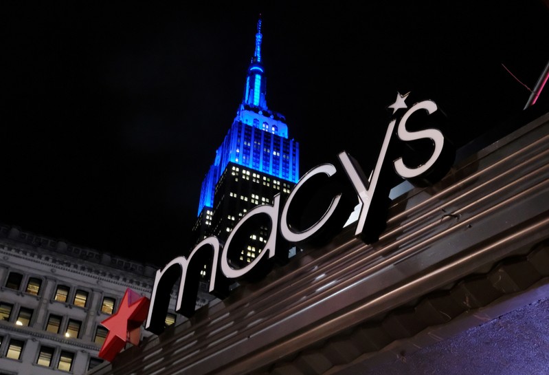 FILE PHOTO: The front entrance sign of Macy's Herald Square in New York