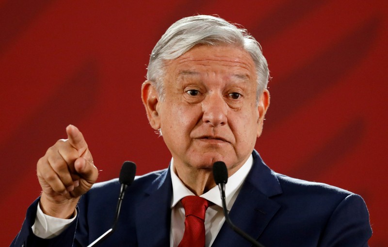 FILE PHOTO: Mexico's President Andres Manuel Lopez Obrador attends a news conference at the National Palace in Mexico City