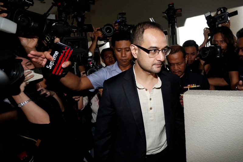 FILE PHOTO: Riza Aziz, stepson of former Malaysia's Prime Minister Najib Razak, arrives at a court in Kuala Lumpur