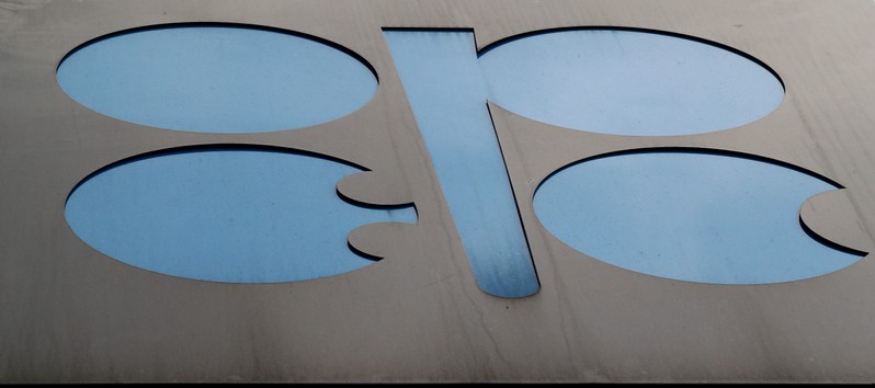 The logo of the Organisation of the Petroleum Exporting Countries (OPEC) sits outside its headquarters ahead of the OPEC and NON-OPEC meeting in Vienna