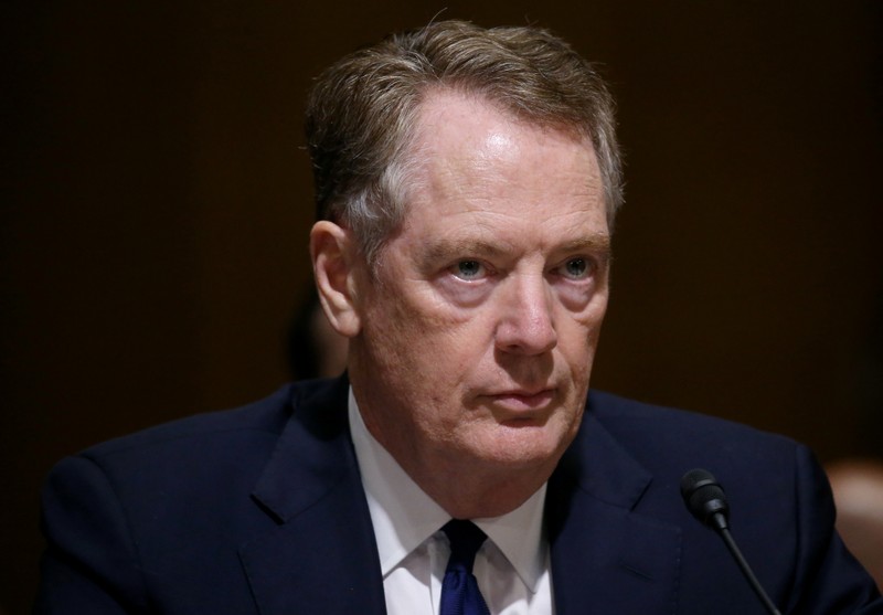 FILE PHOTO: U.S. Trade Representative Lighthizer testifies before a Senate Finance Committee hearing in Washington, U.S.