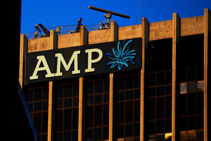 FILE PHOTO: The logo of AMP Ltd, Australia's biggest retail wealth manager, adorns their head office located in central Sydney, Australia