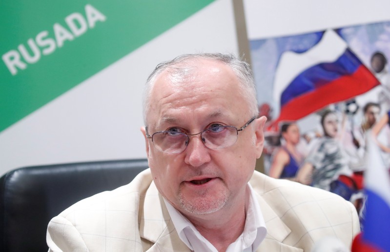 RUSADA Director General Ganus attends a news conference in Moscow