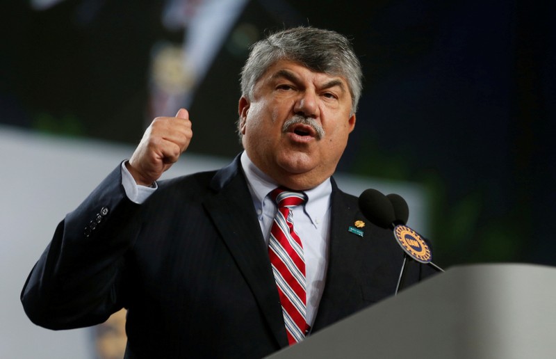 AFL-CIO union president Richard Trumka addresses the United Auto Workers union 37th Constitutional Convention in Detroit,