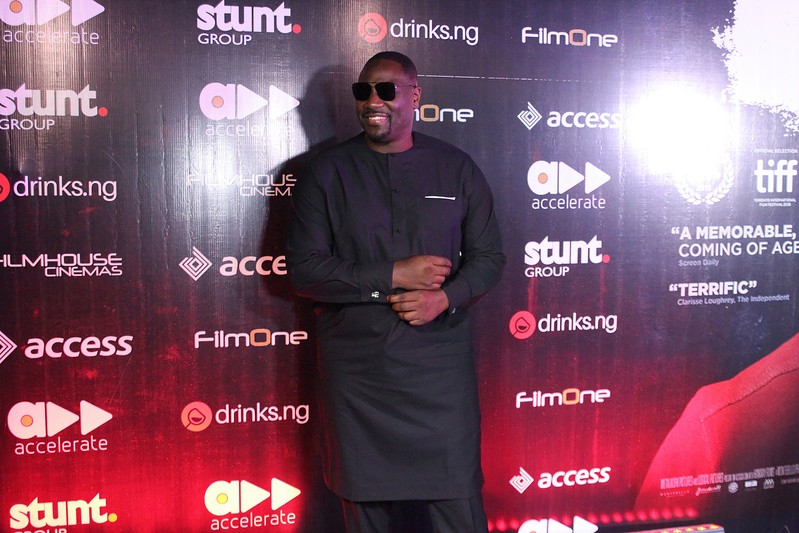 British-born Nigerian actor Adewale Akinnuoye-Agbaje poses at the premier of his film
