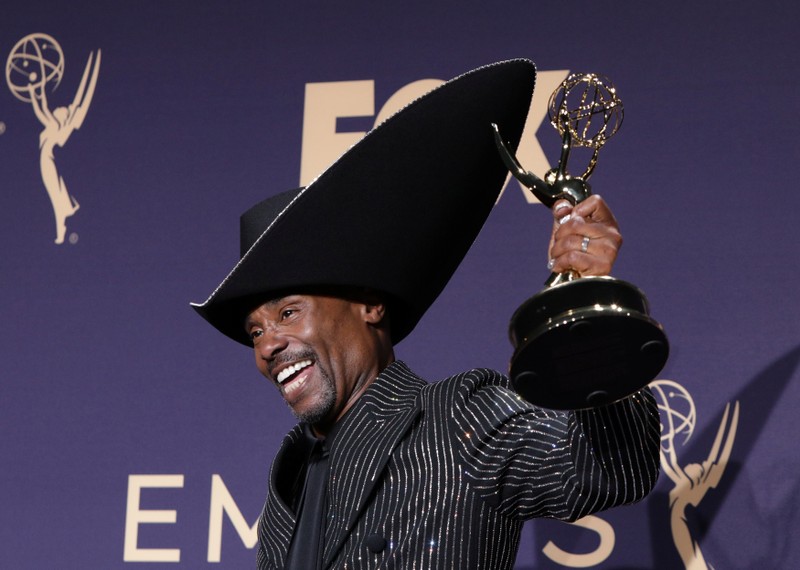 Billy Porter poses backstage with his Outstanding Lead Actor in a Drama Series for