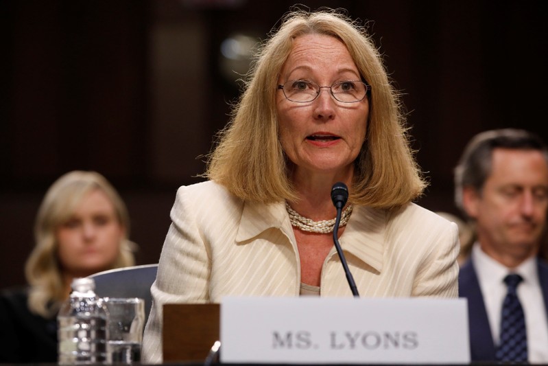 FILE PHOTO: Susanne Lyons, Acting Chief Executive Officer of United States Olympic Committee testifies before a Commerce Subcommittee hearing entitled