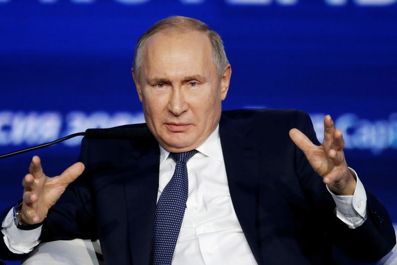 FILE PHOTO: FILE PHOTO: Russian President Vladimir Putin speaks during an annual VTB Capital