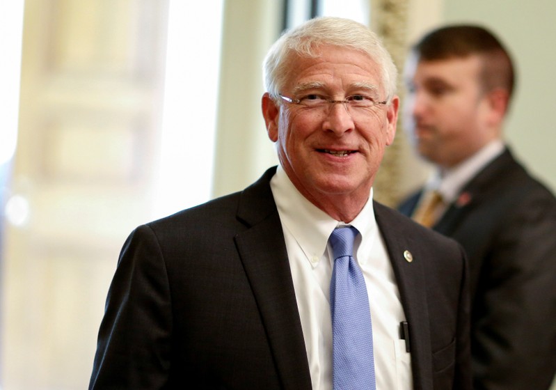 FILE PHOTO: Senator Roger Wicker (R-MS) walks in the U.S. Capitol in Washington, DC