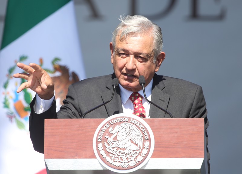 Mexican President Andres Manuel Lopez Obrador celebrates the anniversary of his first year in office