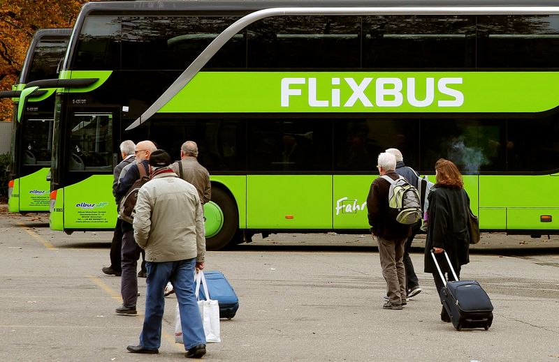 Transport app FlixMobility achieves 37% passenger growth in 2019, eyes India 1 FILE PHOTO: Passengers walk in front of a FlixBus intercity bus in Zurich
