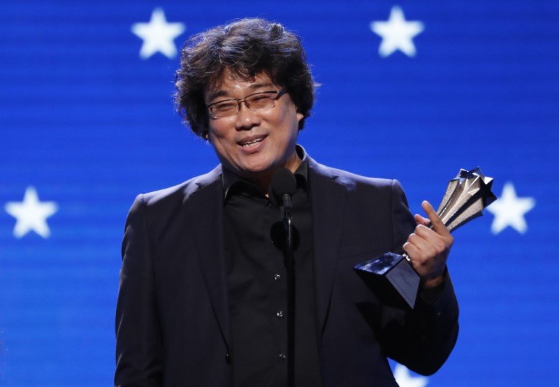 25th Critics Choice Awards – Show – Santa Monica, California, U.S., January 12, 2020 - Director Bong Joon-ho accepts the Best Director award for