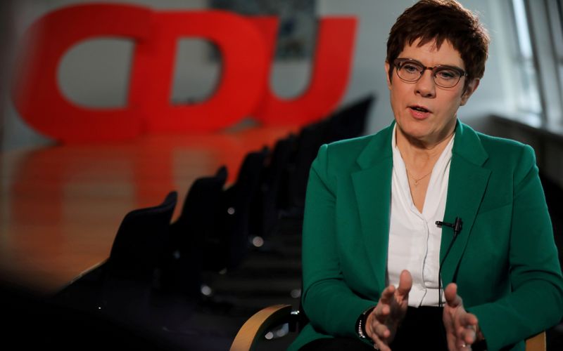 FILE PHOTO: CDU leader Kramp-Karrenbauer attends a Reuters interview in Berlin