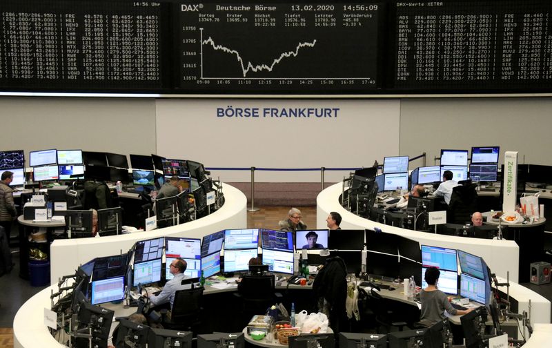 FILE PHOTO: The German share price index DAX graph is pictured at the stock exchange in Frankfurt