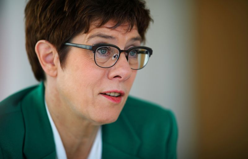 FILE PHOTO: CDU leader Kramp-Karrenbauer attends a Reuters interview in Berlin