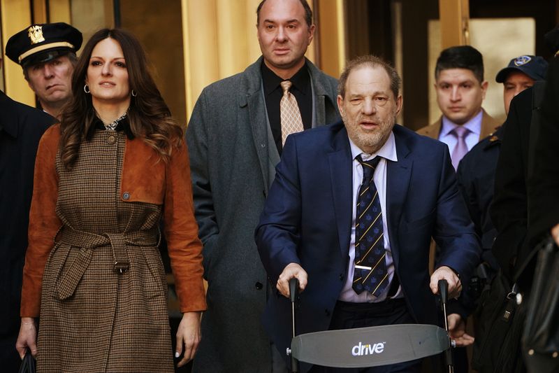 Film producer Harvey Weinstein and lawyer Donna Rotunno depart New York Criminal Court during his ongoing sexual assault trial in the Manhattan borough of New York City