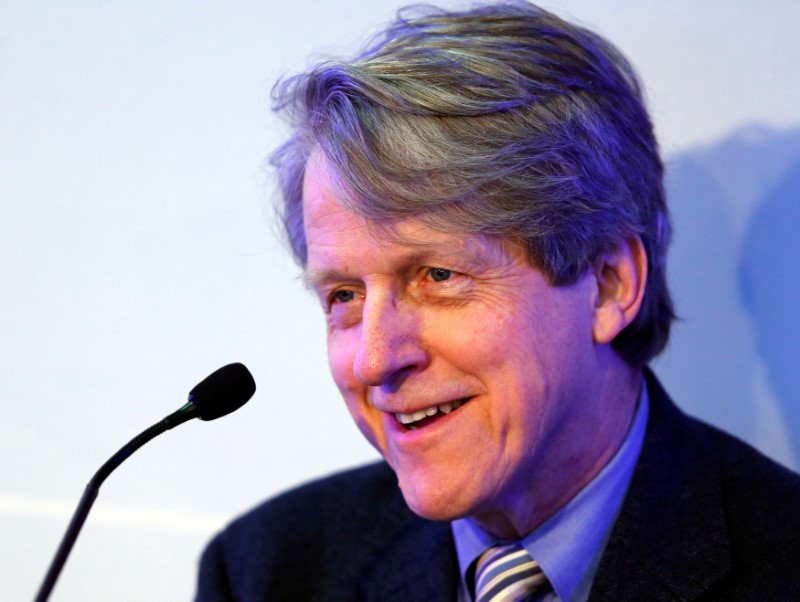FILE PHOTO: Shiller Sterling Professor of Economics at Yale University attends session of World Economic Forum in Davos