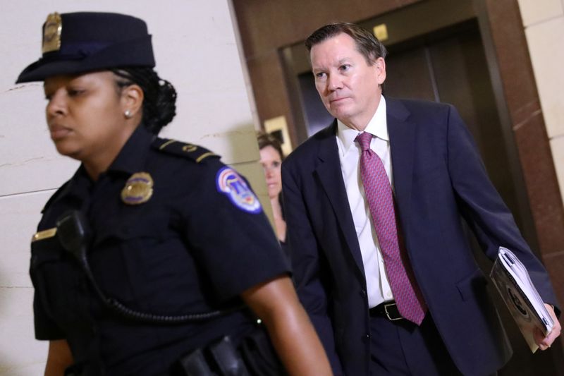 FILE PHOTO: Intelligence Community Inspector General Atkinson arrives to testify at a House Intelligence Committee closed-door hearing on a whistleblower complaint about President Trump's dealings with Ukraine, on Capitol Hill in Washington