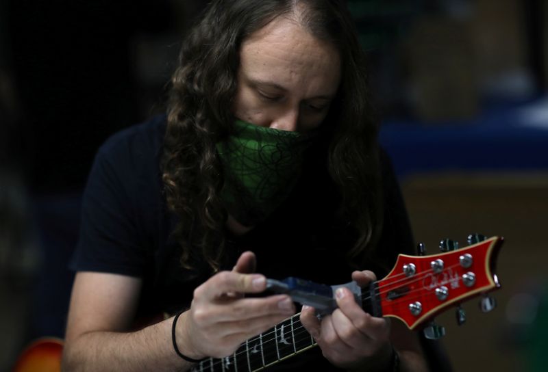 The Paul Reed Smith Guitars manufacturing plant prepares to reopen as the outbreak of the coronavirus (COVID-19) disease continues in Stevensville, Maryland, U.S.
