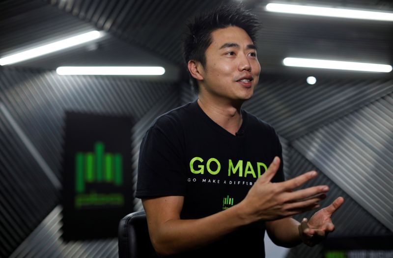 PBA Group's CEO Derrick Yap speaks about their Sunburst UV Bot during an interview, amid the coronavirus disease (COVID-19) outbreak in Singapore
