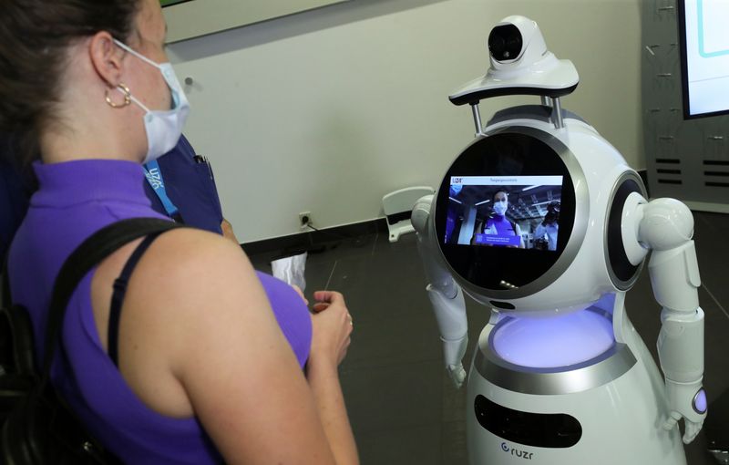 Robots are made available to hospitals and other locations amid the coronavirus disease (COVID-19) outbreak in Antwerp