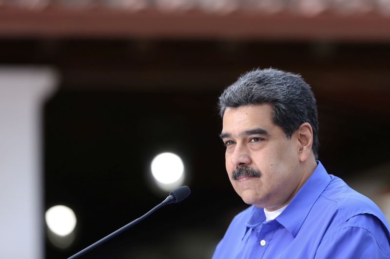 Venezuela's President Nicolas Maduro speaks during an event with the youth of Venezuela's United Socialist Party in Caracas