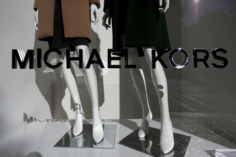 Michael Kors logo is seen in a shop in downtown Lisbon