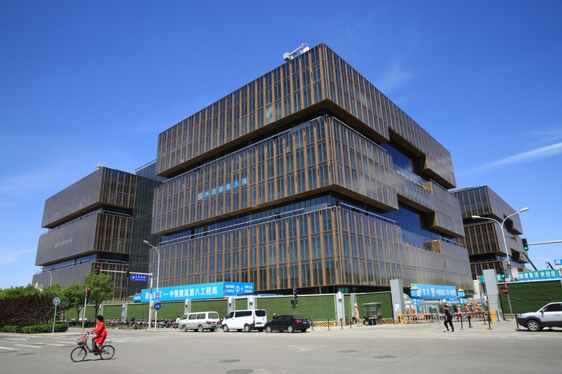 FILE PHOTO: The headquarters of Asian Infrastructure Investment Bank (AIIB) is seen under construction in Beijing