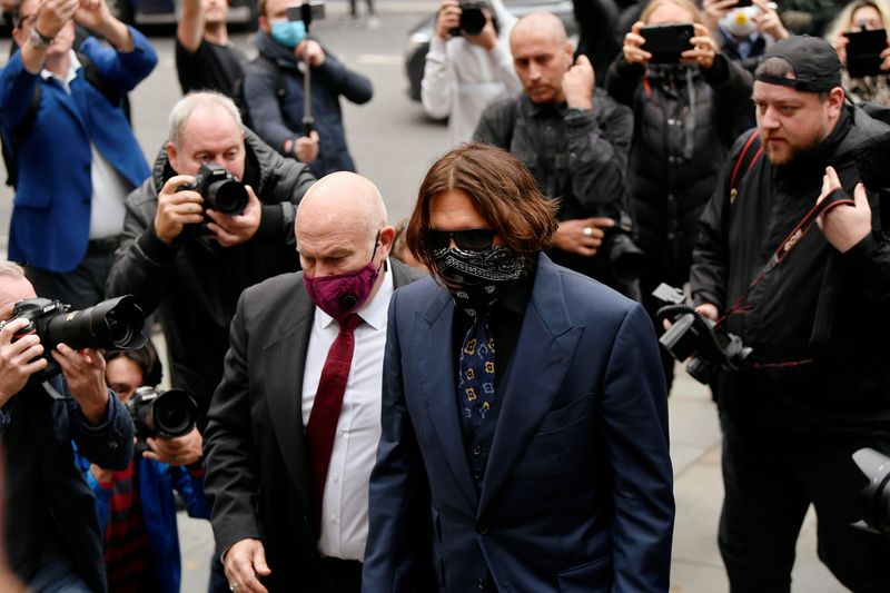 Actor Johnny Depp at the High Court in London