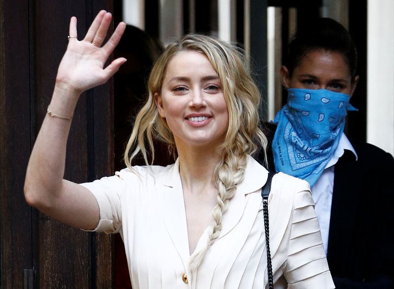 Actors Johnny Depp and Amber Heard at the High Court in London