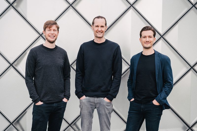 Founders of the E-bike subscription service Dance pose in this handout photo in Berlin