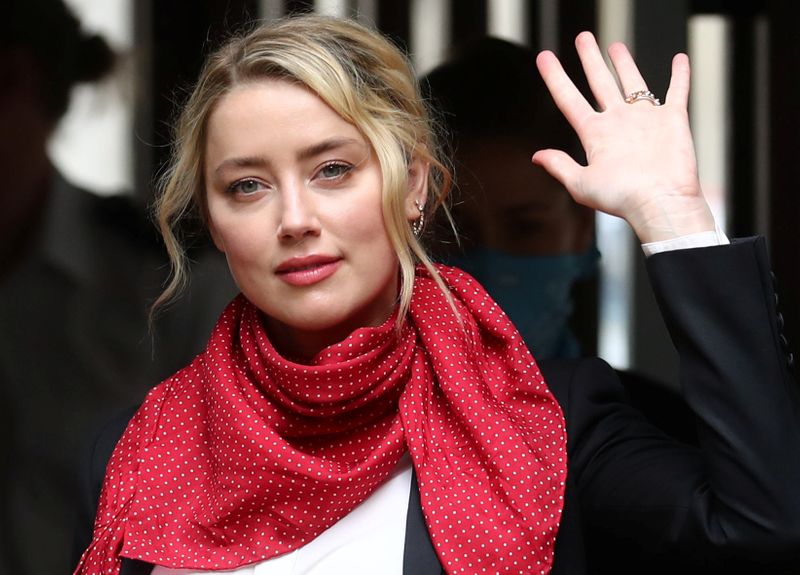 Actors Johnny Depp and Amber Heard at the High Court in London