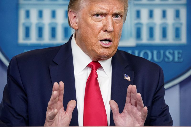U.S. President Trump hosts coronavirus response task force briefing at the White House in Washington