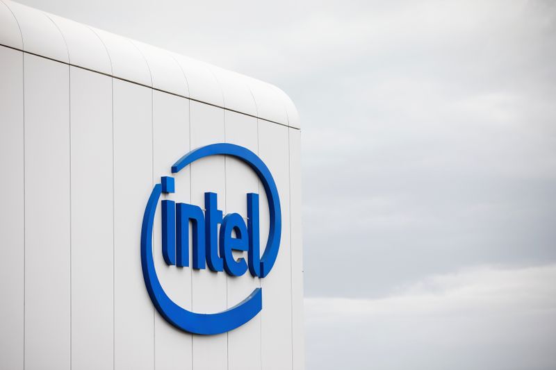U.S. chipmaker Intel Corp's logo is seen on their