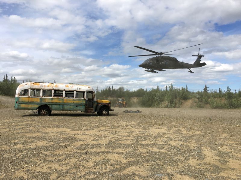 FILE PHOTO: Alaska Army National Guard helicopter hovers near