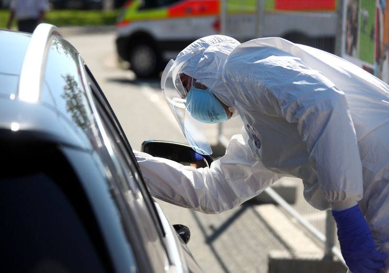 Coronavirus disease (COVID-19) test at the Hochfelln service station