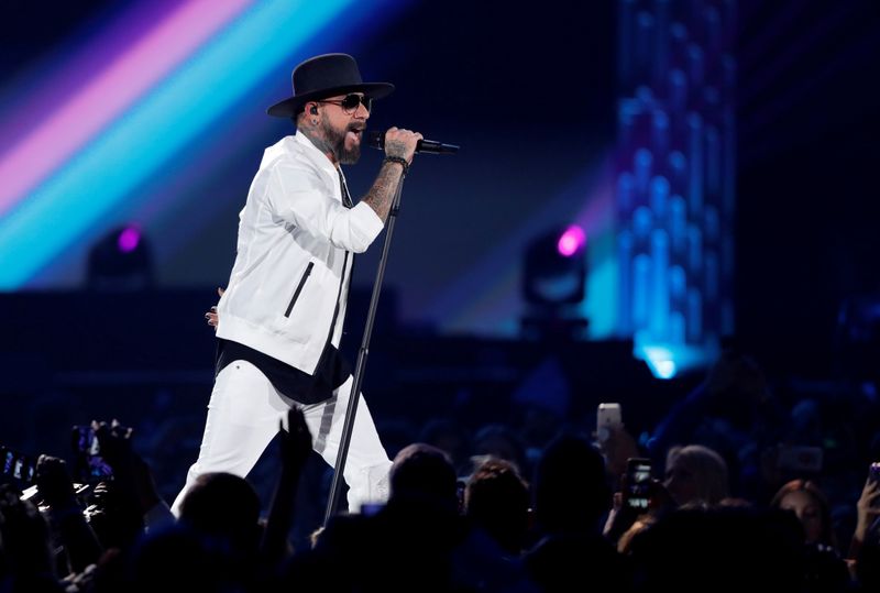 FILE PHOTO: AJ McLean of the Backstreet Boys performs during the iHeartRadio Music Festival at T-Mobile Arena in Las Vegas
