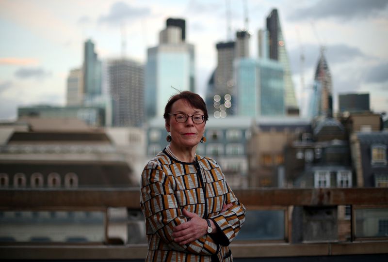 FILE PHOTO: Catherine McGuinness, Chairman of the Policy and Resources Committee of the City of London Corporation, poses for a photograph in London
