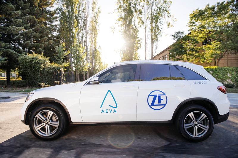 Test vehicles and sensors are seen from Aeva Inc, a Mountain View, California-based startup that makes lidar sensors to help self-driving vehicles see the road