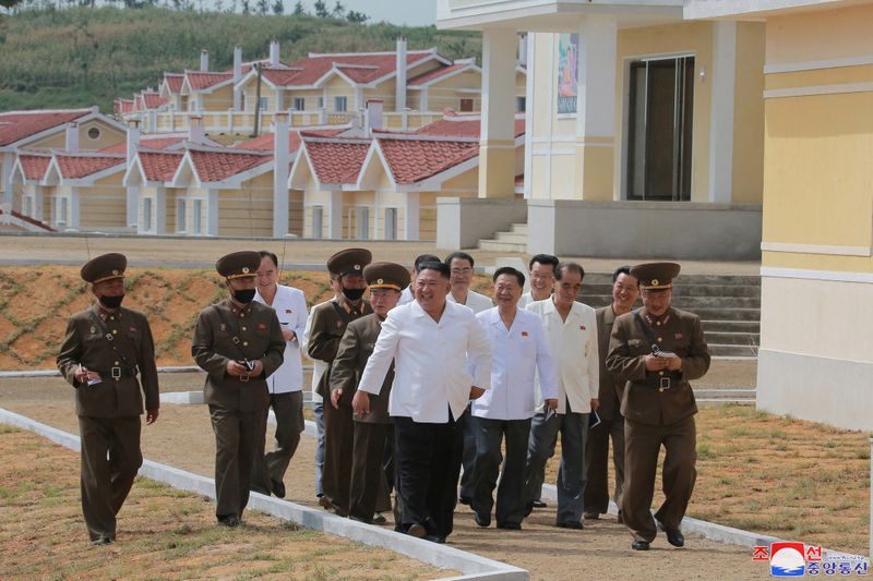 North Korea's leader Kim Jong Un inspects Kangbuk-ri