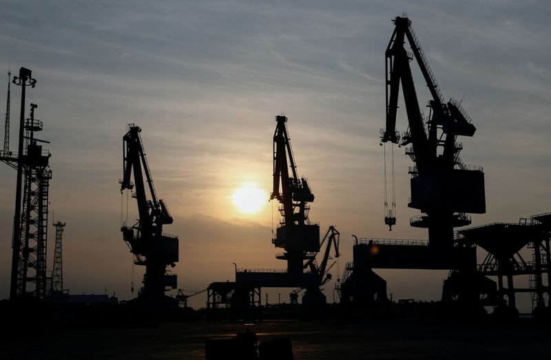 Cranes are seen at Tanjung Priok port amid the coronavirus disease (COVID-19) outbreak
