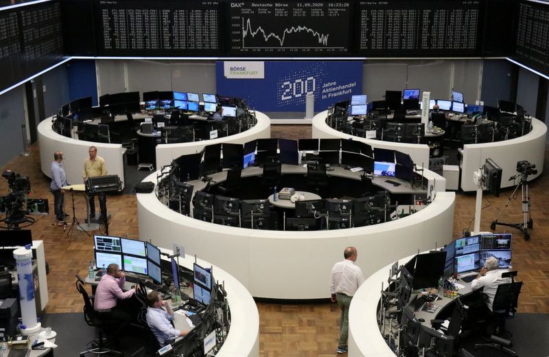 The German share price index DAX graph at the stock exchange in Frankfurt