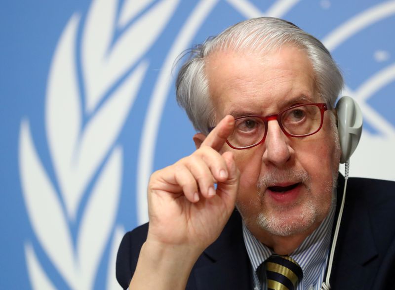 FILE PHOTO: News conference of the Independent Commission of Inquiry on the Syrian Arab Republic in Geneva